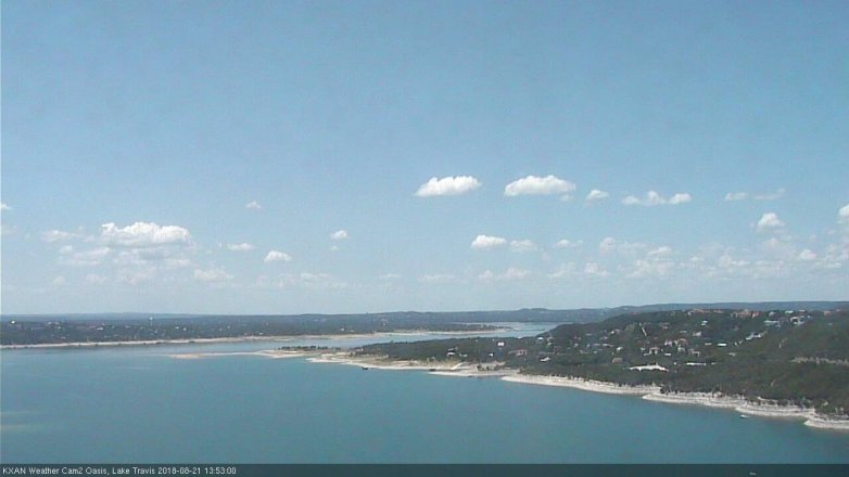 Lake Travis webcam, August 21, 2018 12:55 PM CT