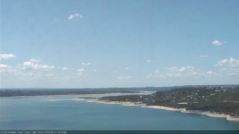 Lake Travis webcam, August 21, 2018 1:20 PM CT