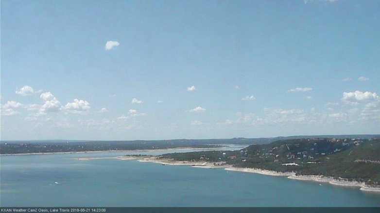 Lake Travis webcam, August 21, 2018 1:25 PM CT