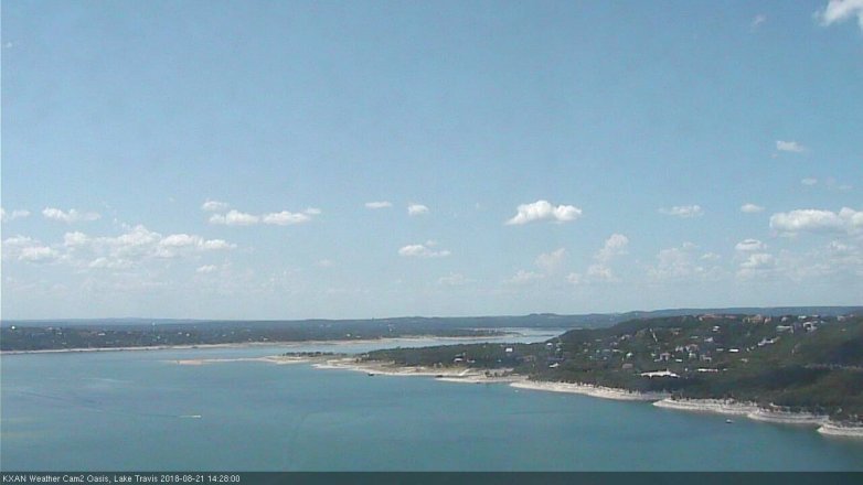 Lake Travis webcam, August 21, 2018 1:30 PM CT