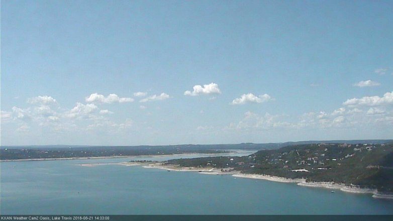 Lake Travis webcam, August 21, 2018 1:35 PM CT