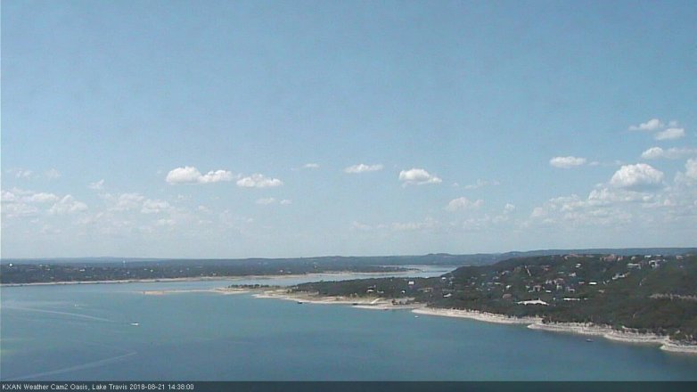 Lake Travis webcam, August 21, 2018 1:40 PM CT