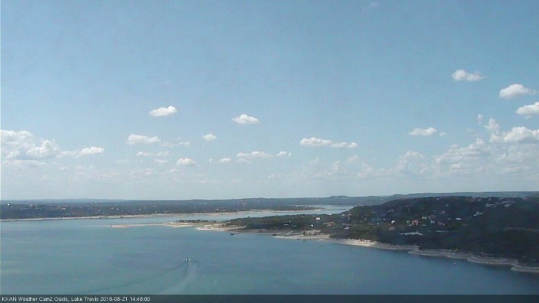 Lake Travis webcam, August 21, 2018 1:50 PM CT