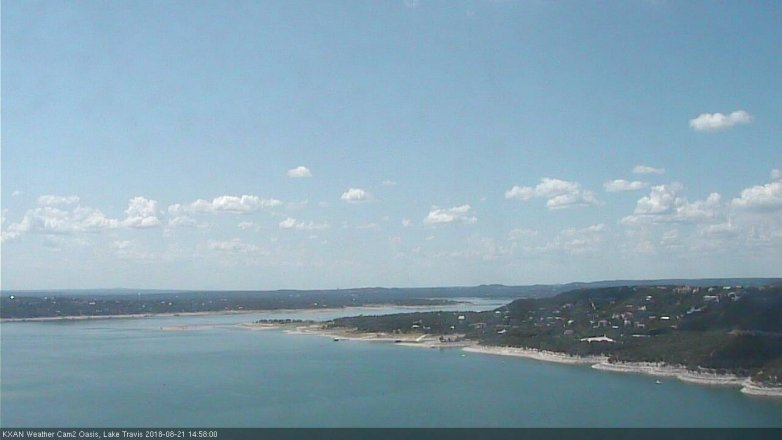 Lake Travis webcam, August 21, 2018 2:00 PM CT