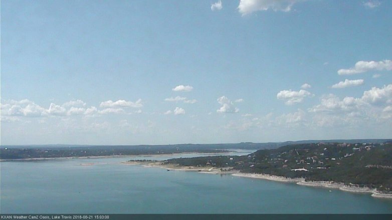 Lake Travis webcam, August 21, 2018 2:05 PM CT