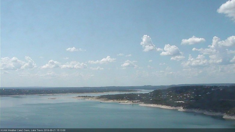 Lake Travis webcam, August 21, 2018 2:15 PM CT