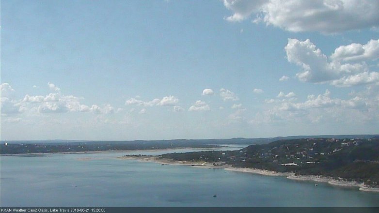 Lake Travis webcam, August 21, 2018 2:30 PM CT