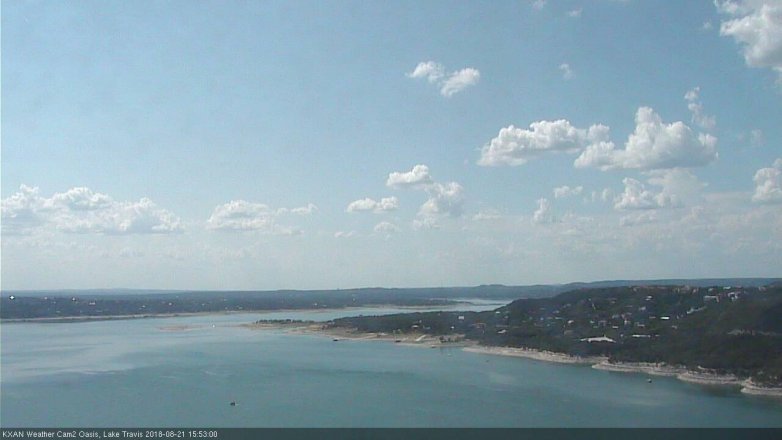Lake Travis webcam, August 21, 2018 2:55 PM CT