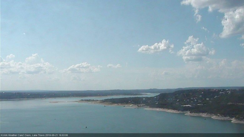 Lake Travis webcam, August 21, 2018 3:05 PM CT