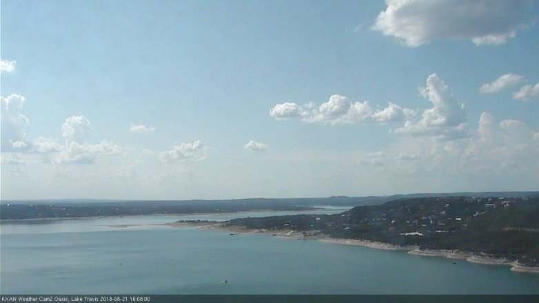 Lake Travis webcam, August 21, 2018 3:10 PM CT