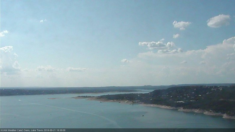 Lake Travis webcam, August 21, 2018 3:40 PM CT