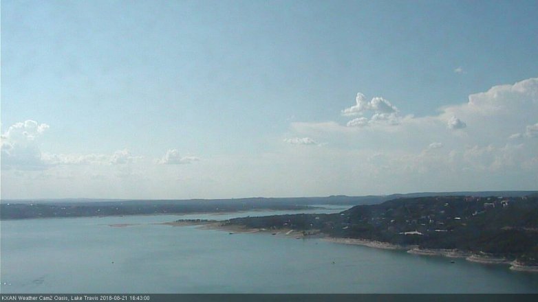 Lake Travis webcam, August 21, 2018 3:45 PM CT