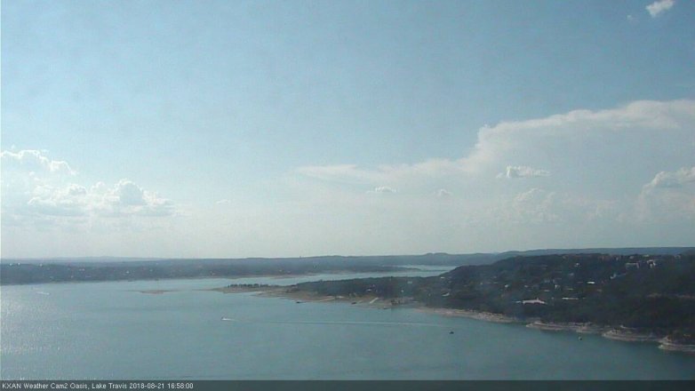 Lake Travis webcam, August 21, 2018 4:00 PM CT