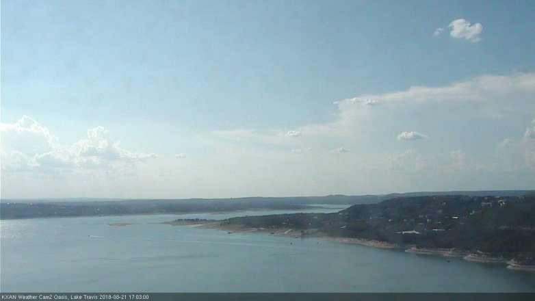 Lake Travis webcam, August 21, 2018 4:05 PM CT