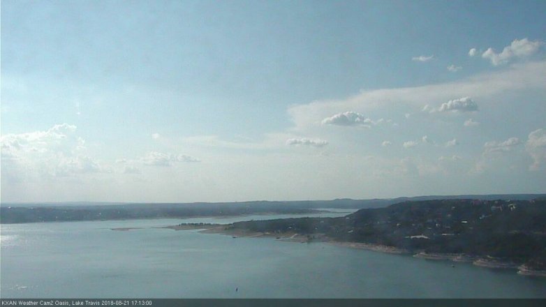 Lake Travis webcam, August 21, 2018 4:15 PM CT