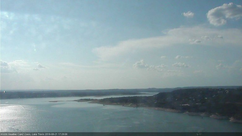 Lake Travis webcam, August 21, 2018 4:30 PM CT