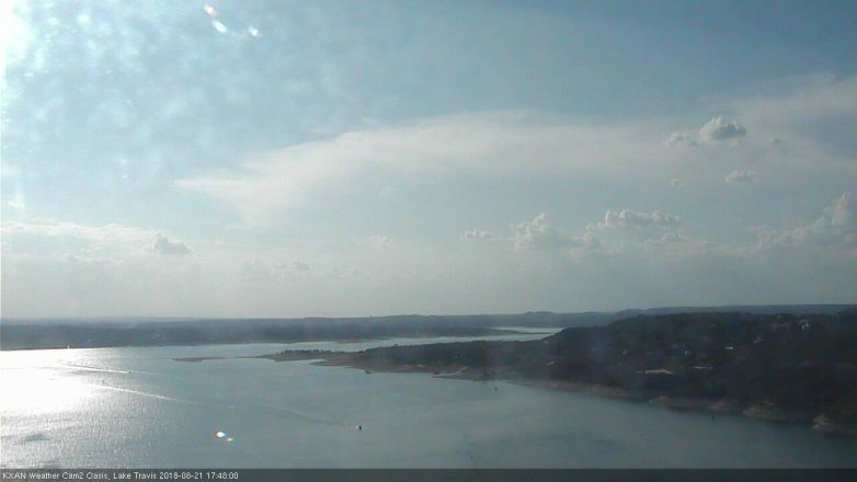 Lake Travis webcam, August 21, 2018 4:50 PM CT