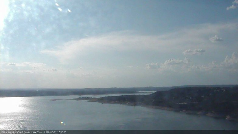 Lake Travis webcam, August 21, 2018 4:55 PM CT