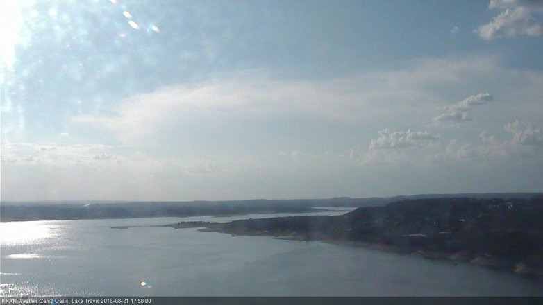 Lake Travis webcam, August 21, 2018 5:00 PM CT