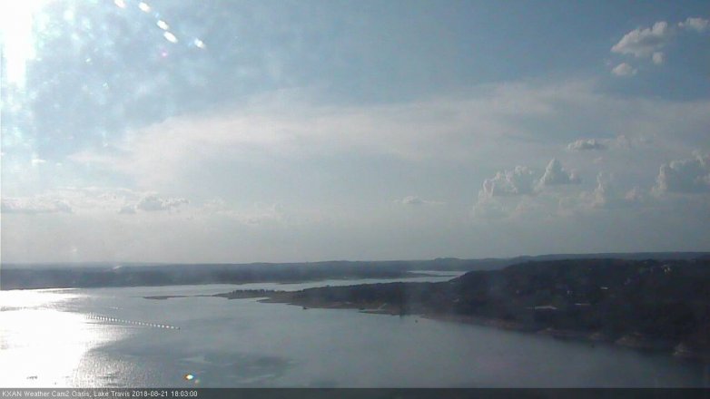 Lake Travis webcam, August 21, 2018 5:05 PM CT