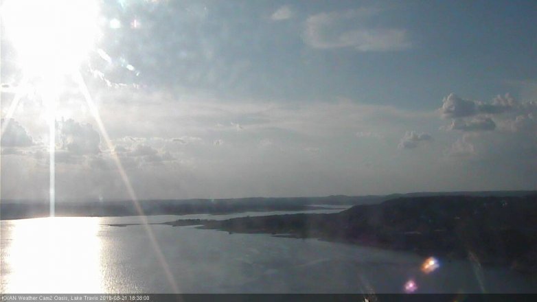 Lake Travis webcam, August 21, 2018 5:40 PM CT