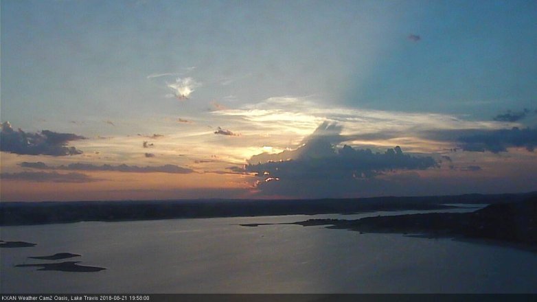 Lake Travis webcam, August 21, 2018 7:00 PM CT