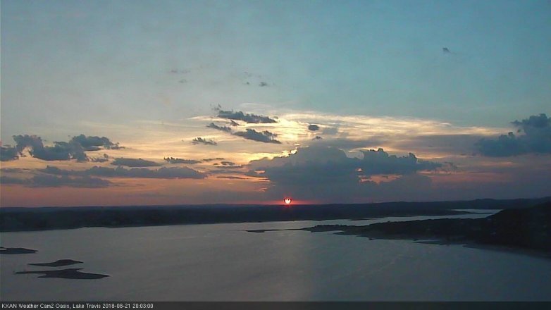 Lake Travis webcam, August 21, 2018 7:05 PM CT