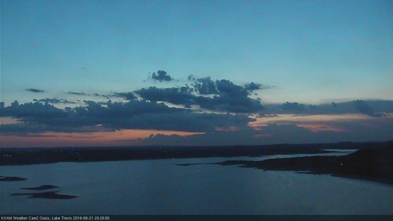 Lake Travis webcam, August 21, 2018 7:30 PM CT
