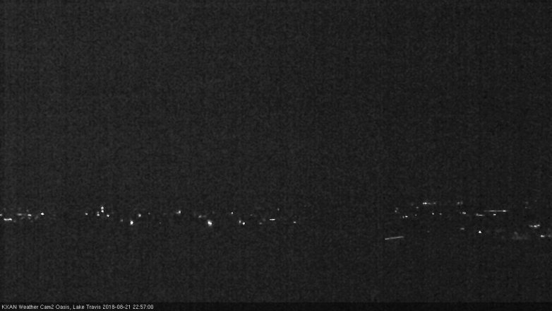 Lake Travis webcam, August 21, 2018 10:00 PM CT