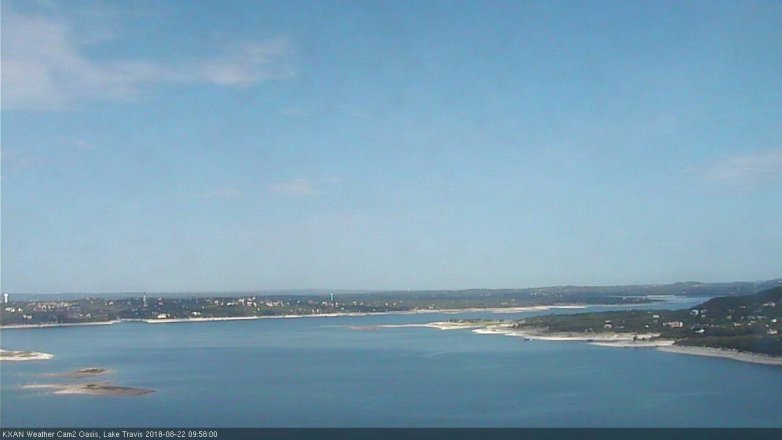 Lake Travis webcam, August 22, 2018 9:00 AM CT