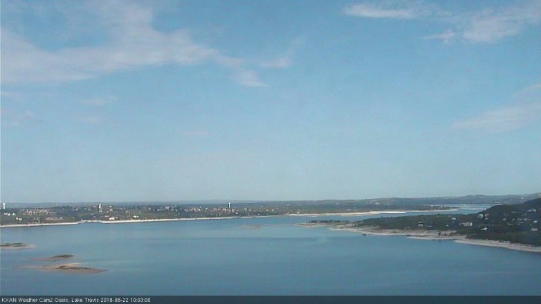 Lake Travis webcam, August 22, 2018 9:05 AM CT
