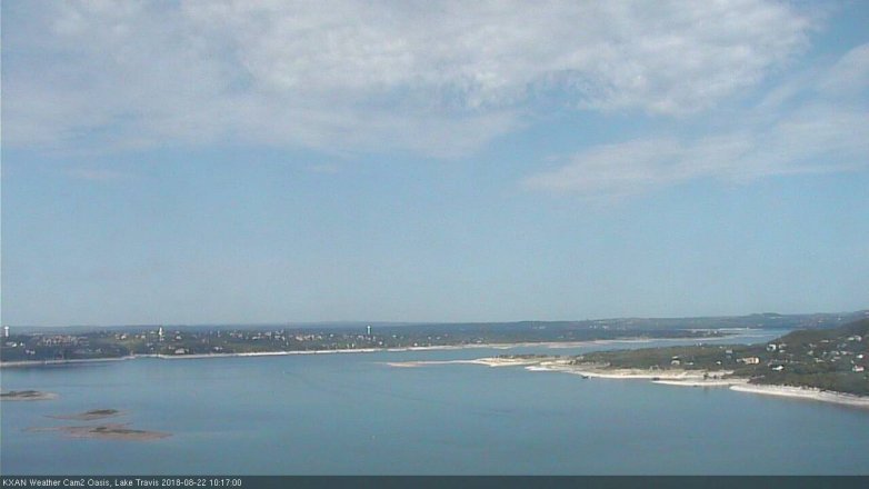 Lake Travis webcam, August 22, 2018 9:20 AM CT