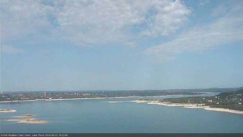 Lake Travis webcam, August 22, 2018 9:25 AM CT