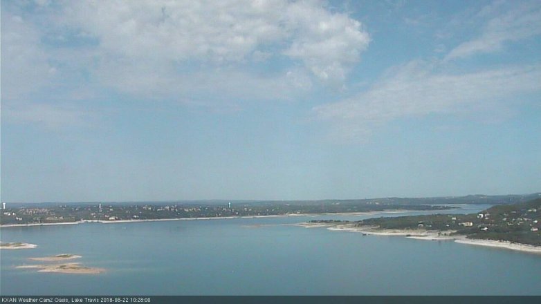 Lake Travis webcam, August 22, 2018 9:30 AM CT