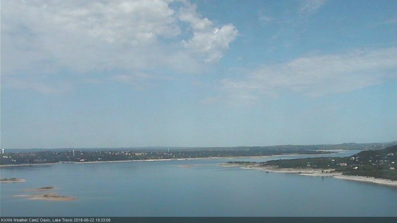 Lake Travis webcam, August 22, 2018 9:35 AM CT