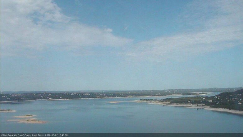 Lake Travis webcam, August 22, 2018 9:45 AM CT