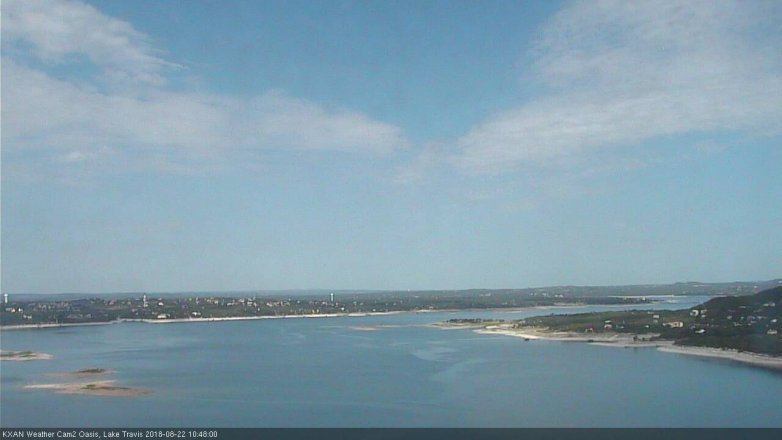 Lake Travis webcam, August 22, 2018 9:50 AM CT