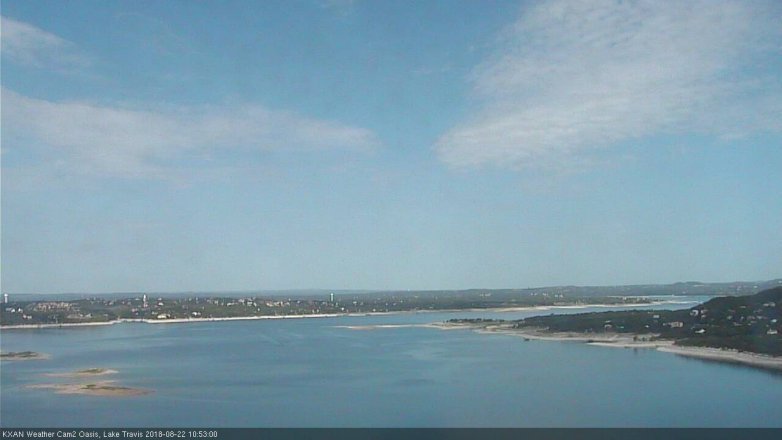 Lake Travis webcam, August 22, 2018 9:55 AM CT