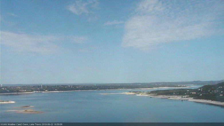 Lake Travis webcam, August 22, 2018 10:00 AM CT