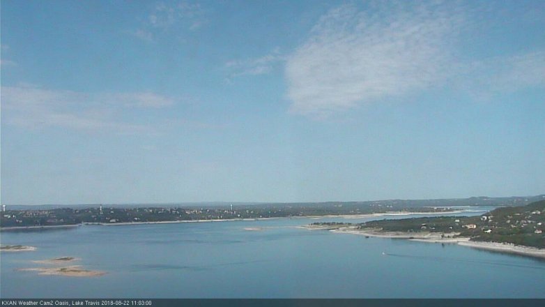 Lake Travis webcam, August 22, 2018 10:05 AM CT