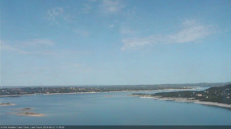 Lake Travis webcam, August 22, 2018 10:10 AM CT