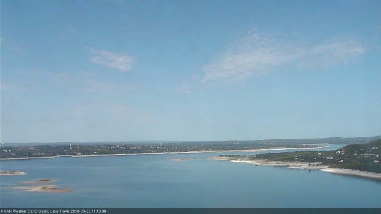 Lake Travis webcam, August 22, 2018 10:15 AM CT