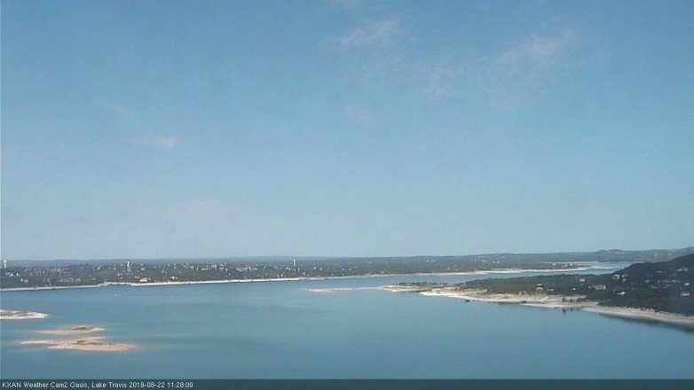 Lake Travis webcam, August 22, 2018 10:30 AM CT