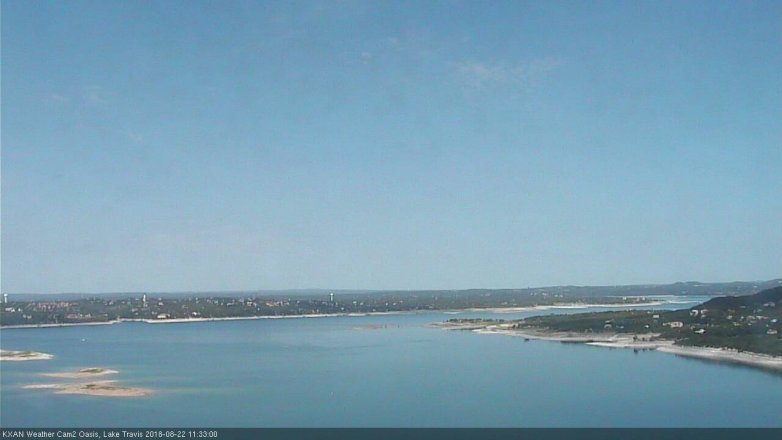 Lake Travis webcam, August 22, 2018 10:35 AM CT