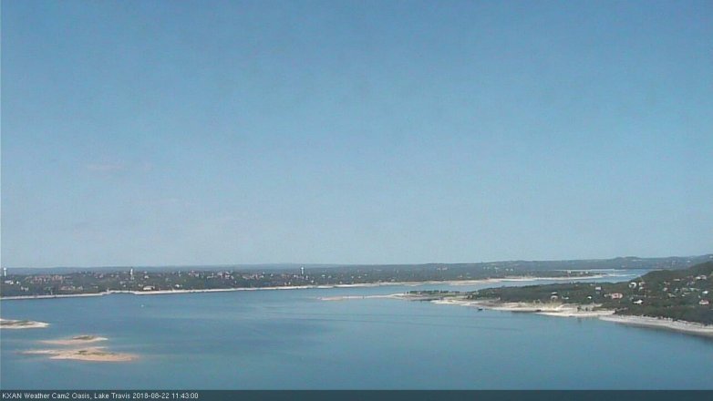 Lake Travis webcam, August 22, 2018 10:45 AM CT