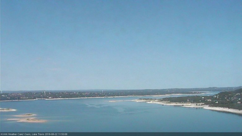 Lake Travis webcam, August 22, 2018 10:55 AM CT