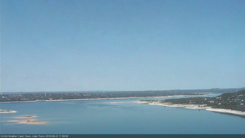 Lake Travis webcam, August 22, 2018 11:00 AM CT