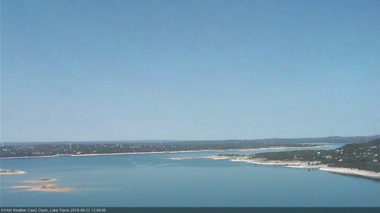 Lake Travis webcam, August 22, 2018 11:10 AM CT