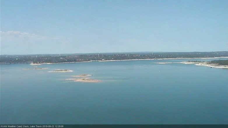 Lake Travis webcam, August 22, 2018 11:30 AM CT