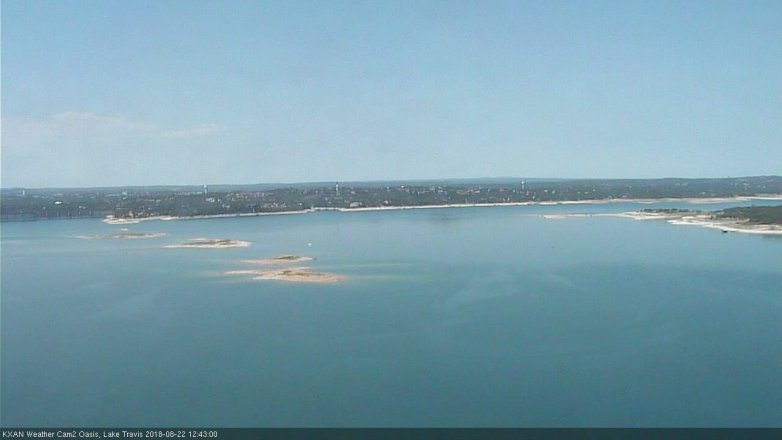 Lake Travis webcam, August 22, 2018 11:45 AM CT